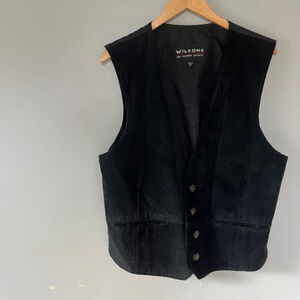 Wilsons Men's Black Suede Vest Large